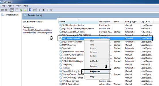 Enable SQL Browser services