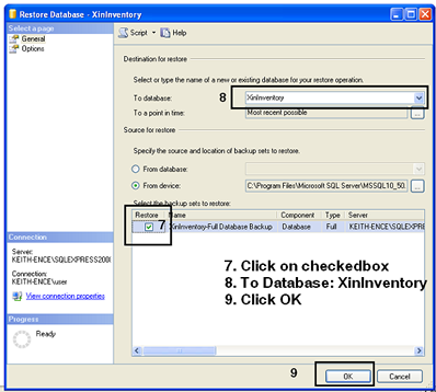 Restore database