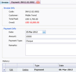Receive Payment From Customer