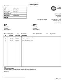 Delivery Note Template