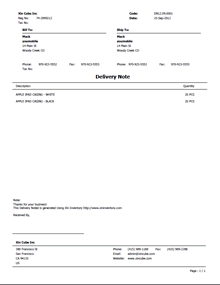 Delivery Note Template