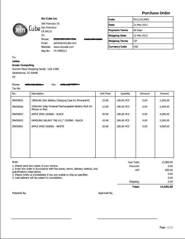 Contoh purchase order - seeklasopa