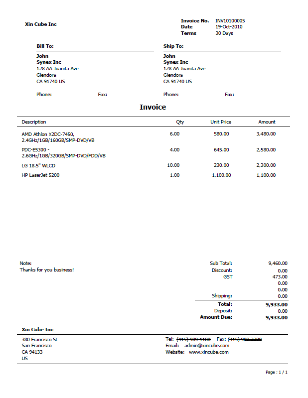 Invoice Template Nz