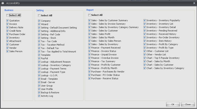 accessibility control invoice software